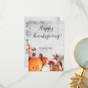 Carte Bon thanksgiving moderne minimaliste vacance