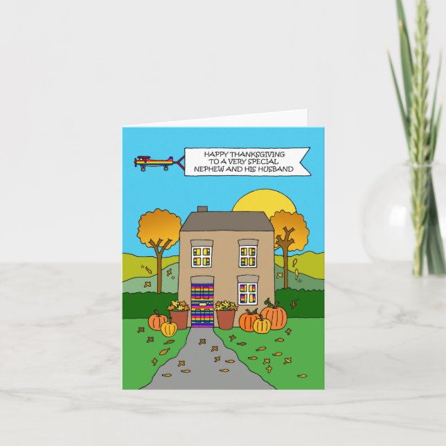 Carte Bon thanksgiving Nephew et mari (Devant)