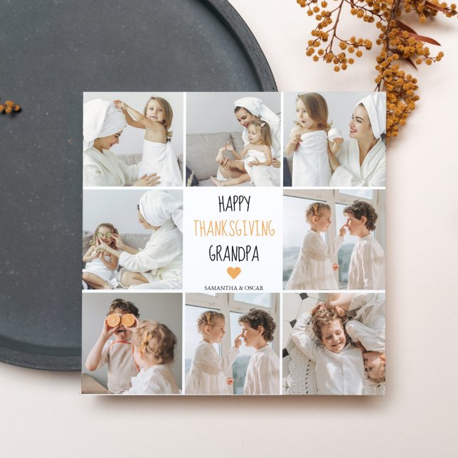 Carte Bon thanksgiving photo Collage moderne grand-père (Créateur téléchargé)