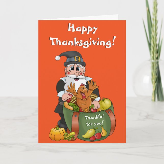 Carte bon thanksgiving Pour Enfants De Père Noël (Devant)