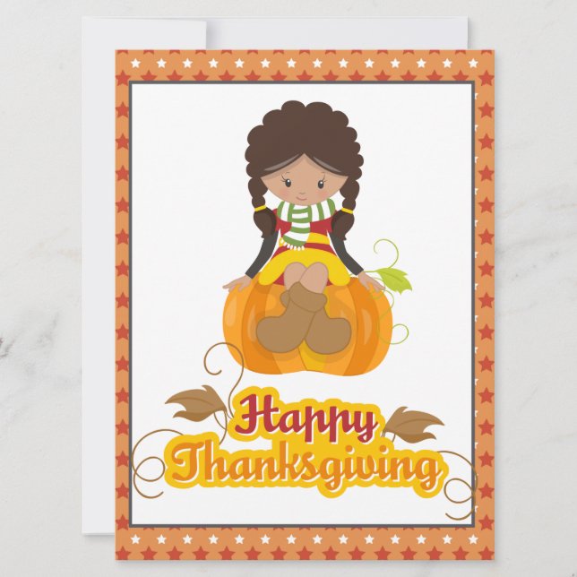 Carte Bon thanksgiving pour filles (Devant)