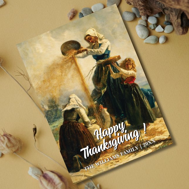 Carte Bon thanksgiving trois femmes Harvest Roussin (Créateur téléchargé)