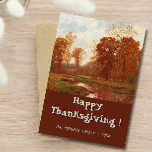 Carte Bon thanksgiving Vintage classique Autumn Landscap