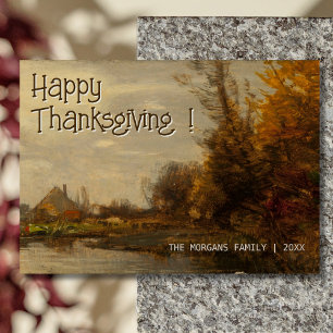 Carte Bon thanksgiving Vintage classique Cottage d'autom