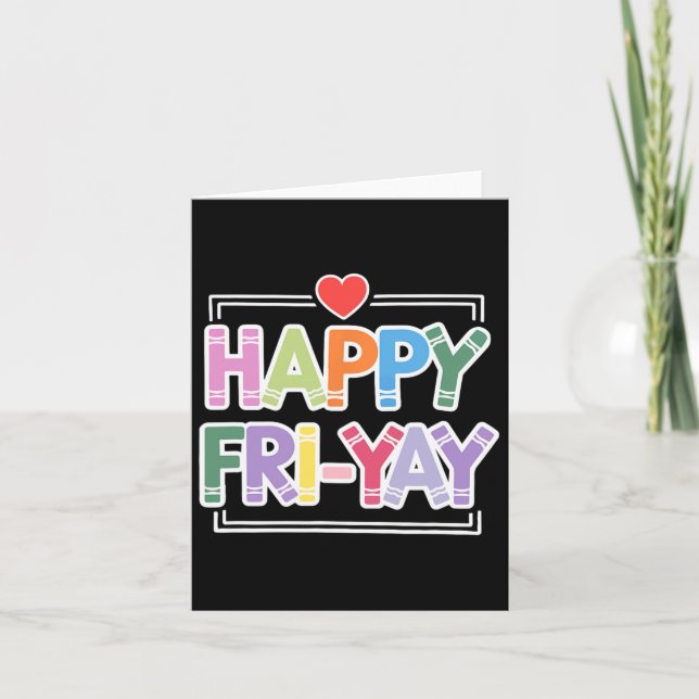 Carte Bon Vendredi-yay Prof drôle Vie Week-end Pun Bonhe (Devant)