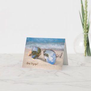 Carte Bon Voyage Lunettes de soleil dans le sable