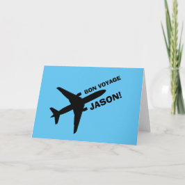 Carte Bon voyage sur Blue Custom Name