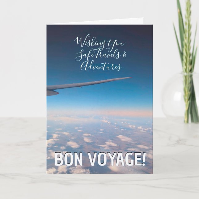 Carte Bon Voyage ! Vœux de bon voyage Vue du siège côté  (Devant)