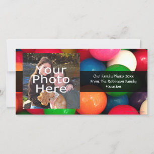 Carte Bonbon à bille de gomme colorée