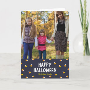 Carte Bonbon bleu foncé Corn Happy Halloween Photo