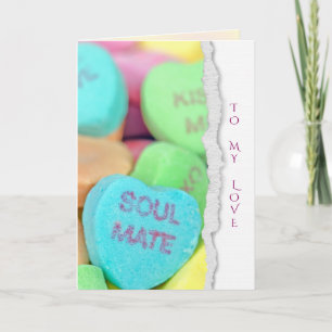 Carte bonbon coeur Valentine avec le bord déchiré