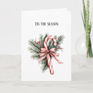 Carte Bonbon en Canne à Sucre Rouge Noël Arbre à Pain