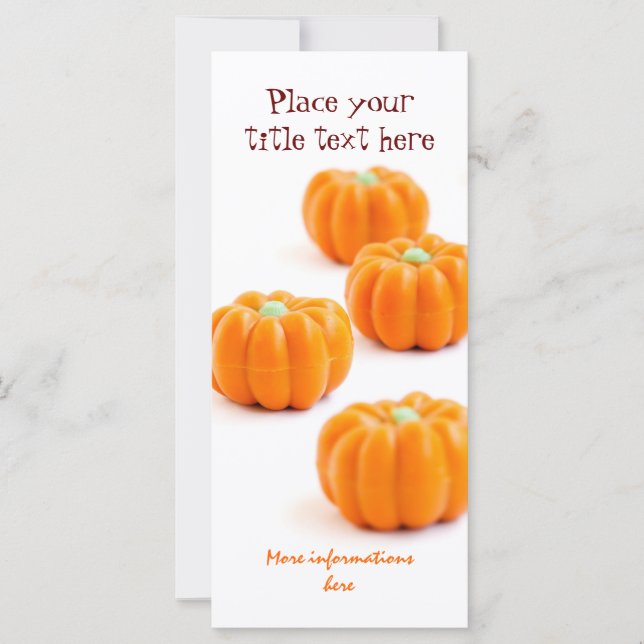Carte Bonbons citrouilles d'Halloween (Devant)