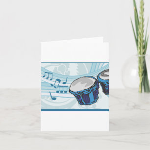 Carte Bongo Drums et notes musicales