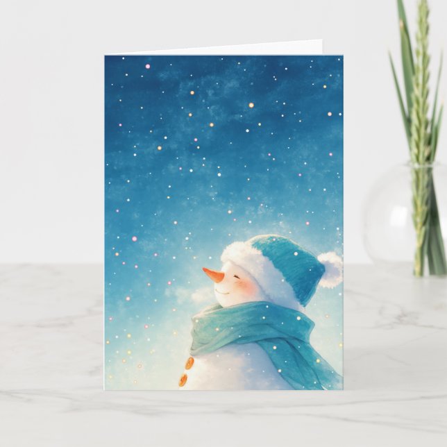 Carte Bonhomme de neige bienheureux (Devant)