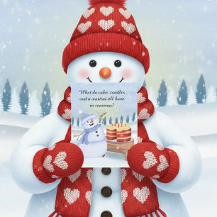 Carte Bonhomme de neige drôle célébrant un anniversaire 