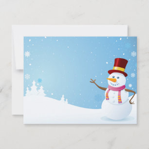 Carte Bonhomme de neige heureux