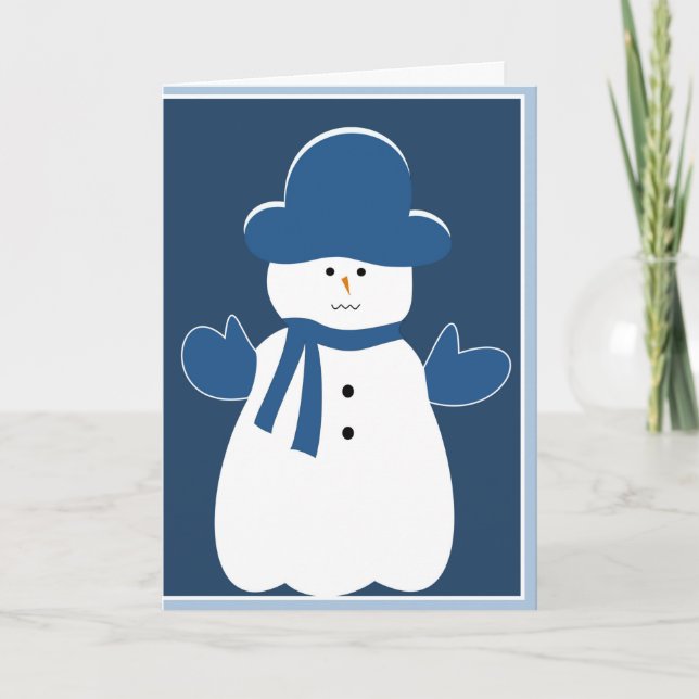 Carte Bonhomme de neige joyeux (Devant)