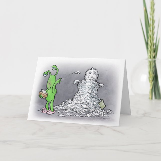 Carte bonhomme de neige malade (Devant)