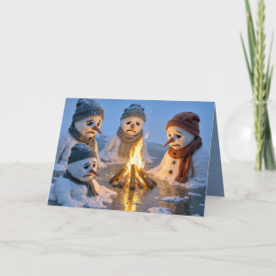 Carte Bonhommes de neige de l'humour de Noël fondant aut
