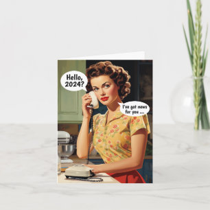 Carte Bonjour, 2024 : J'ai des Nouvelles pour Vous Rétro