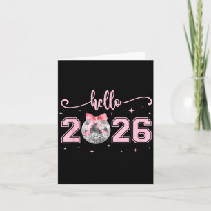 Carte Bonjour 2026 Mignon Nk Nœud 2026 Réveillon du Nouv
