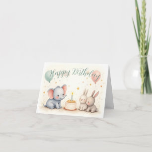 Carte Bonjour à tous avec des amis animaux
