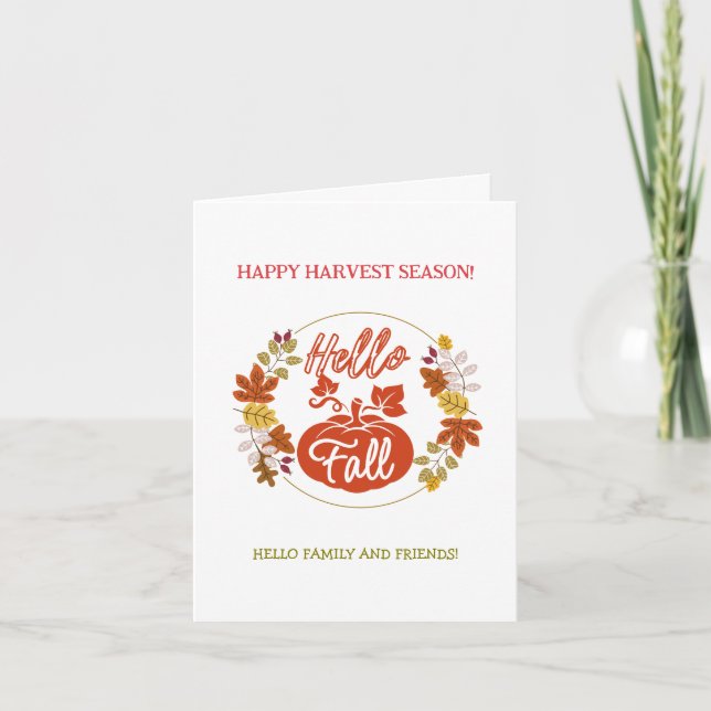 Carte Bonjour Automne Poodle Harvest Thanksgiving Saluta (Devant)