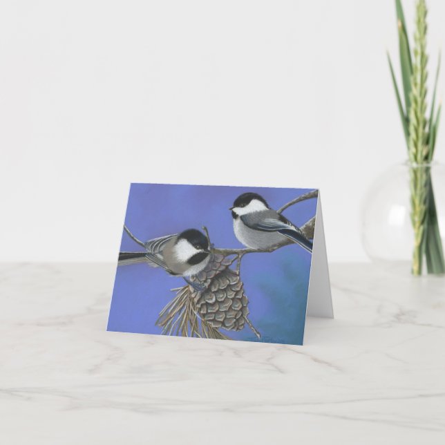 Carte Bonjour aux chickadees (Devant)