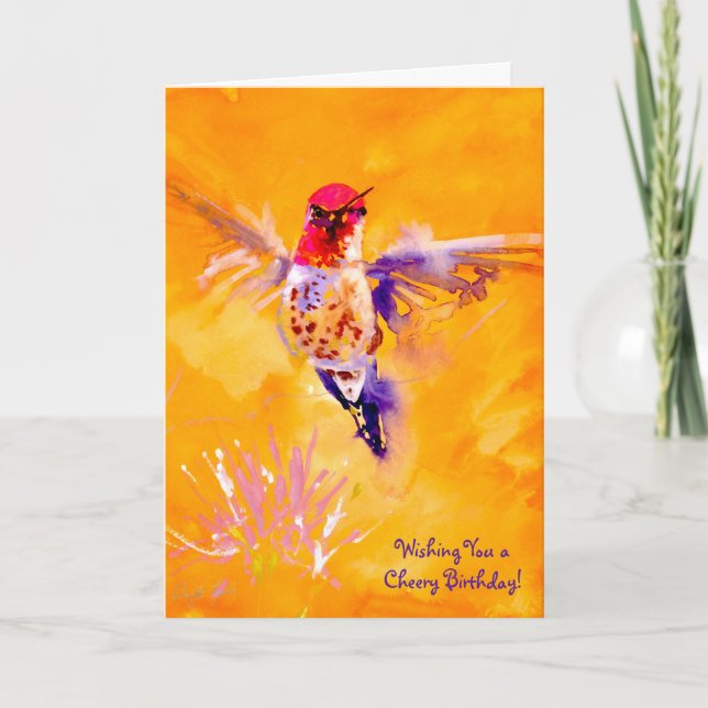 Carte "Bonjour bon !" Copie de colibri (Devant)