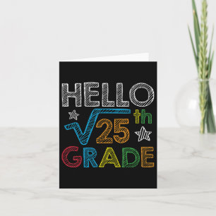 Carte Bonjour Carré Racine 25 5e année Retour à l'école 