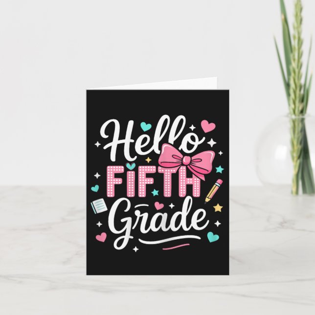 Carte Bonjour Cinquième Année Premier Jour De L'École Co (Devant)