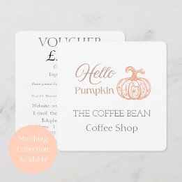 Carte Bonjour Citrouille Marque d'Automne pour Boutique
