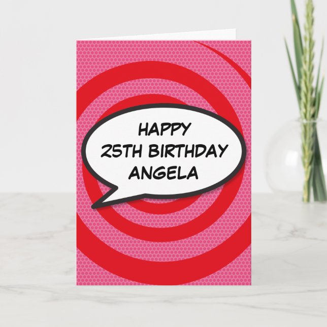Carte BONJOUR D'ANNIVERSAIRE BD Pop Art (Devant)