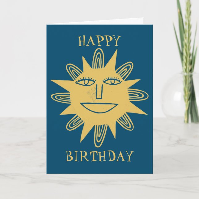 Carte BONJOUR D'ANNIVERSAIRE Bleu (Devant)