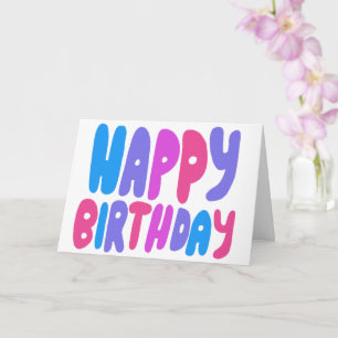 Carte BONJOUR D'ANNIVERSAIRE Colorful Bubble Lettres Ann