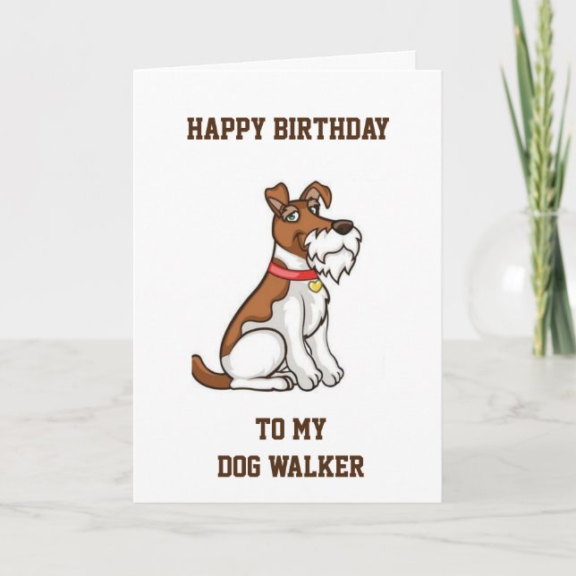 CARTE **BONJOUR D'ANNIVERSAIRE** FAVORIT **CHIEN MARCHEU (Devant)