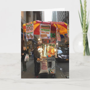 Carte Bonjour de New York City Hot dog Stand Card
