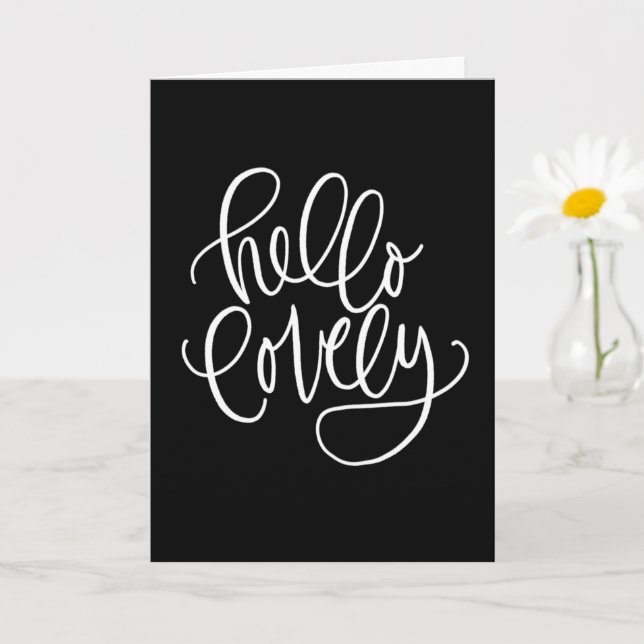 Carte BONJOUR | Élégante calligraphie à la main (Petite plante)