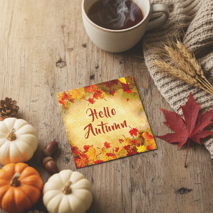 Carte Bonjour Feuilles d'automne sur l'ancien Arrière - 