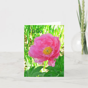 CARTE "BONJOUR" FLORALE/ROSE PEONY/CARTE POUR NOTES /BLA