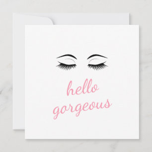 Carte Bonjour Gorgey avec Jolie Eyelashes Glam Anniversa