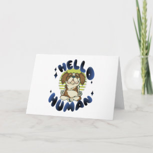 Carte Bonjour humain Méditer chien de yoga