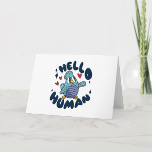 Carte Bonjour humain mignon oiseau