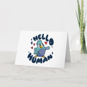 Carte Bonjour humain mignon oiseau