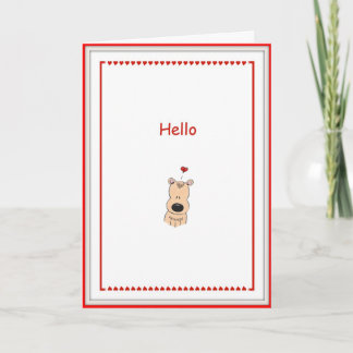 Carte Bonjour, Je T'Aime Cartoon Bear Card