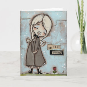 Carte Bonjour, Magnifique ! - Blanc à l'intérieur