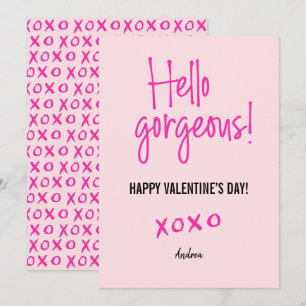 Carte Bonjour magnifique Saint-Valentin xoxo rose