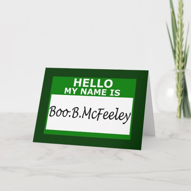 Carte Bonjour mon nom est (Devant)