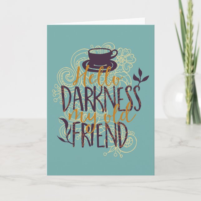 Carte Bonjour obscurité mon buveur d'amants de café de (Devant)